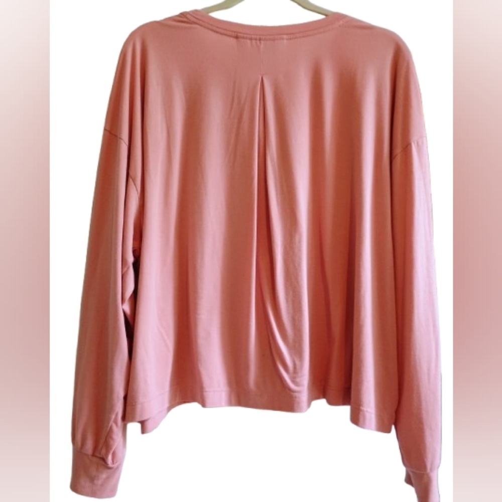 Athleta Elemental Oversized Peachy Pink Long Sleeve Top Size‎ XL - Picture 2 of 13
